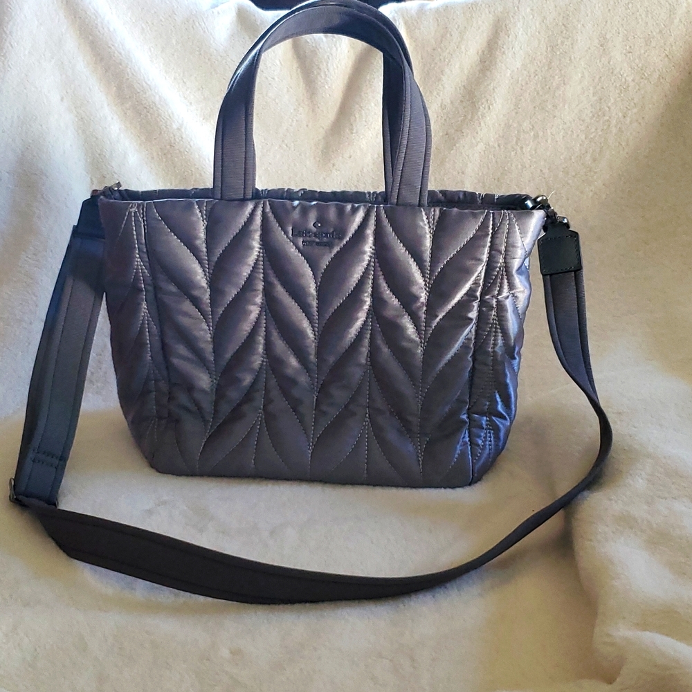 Kate Spade grey pewter quilted bag